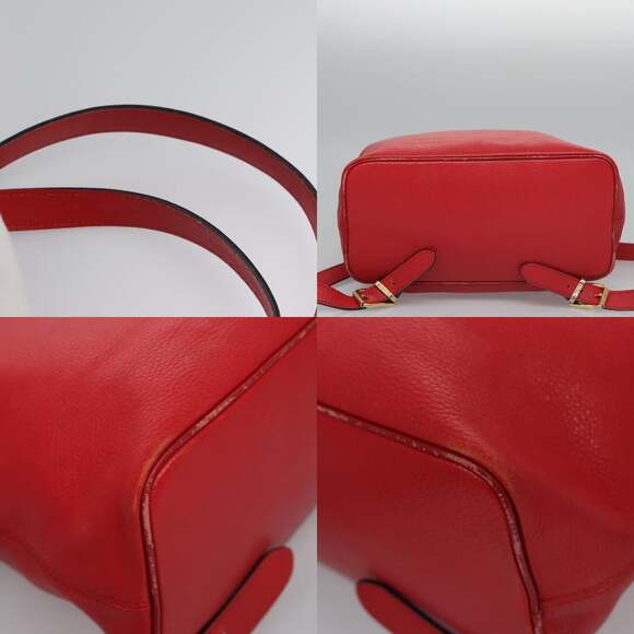 CELINE Backpack Leather Red Gold - Picture 10 of 13
